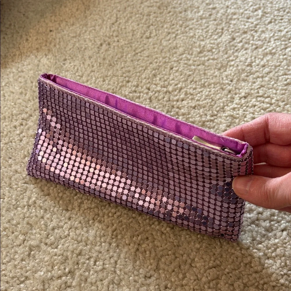 RSVP Women’s Purple Metal Mesh Cosmetic Bag/Clutch Bag